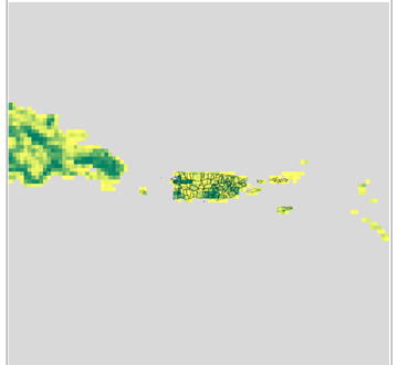 This figure shows the Puerto Rico and Virgin Islands 9-km modeling domain