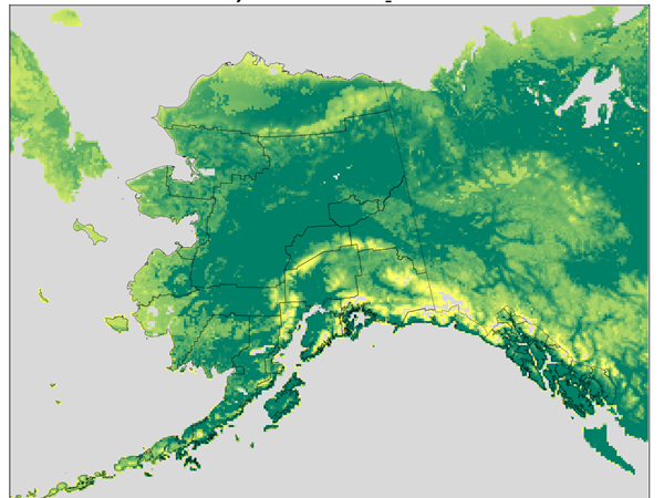 This figure shows the Alaska 9-km modeling domain